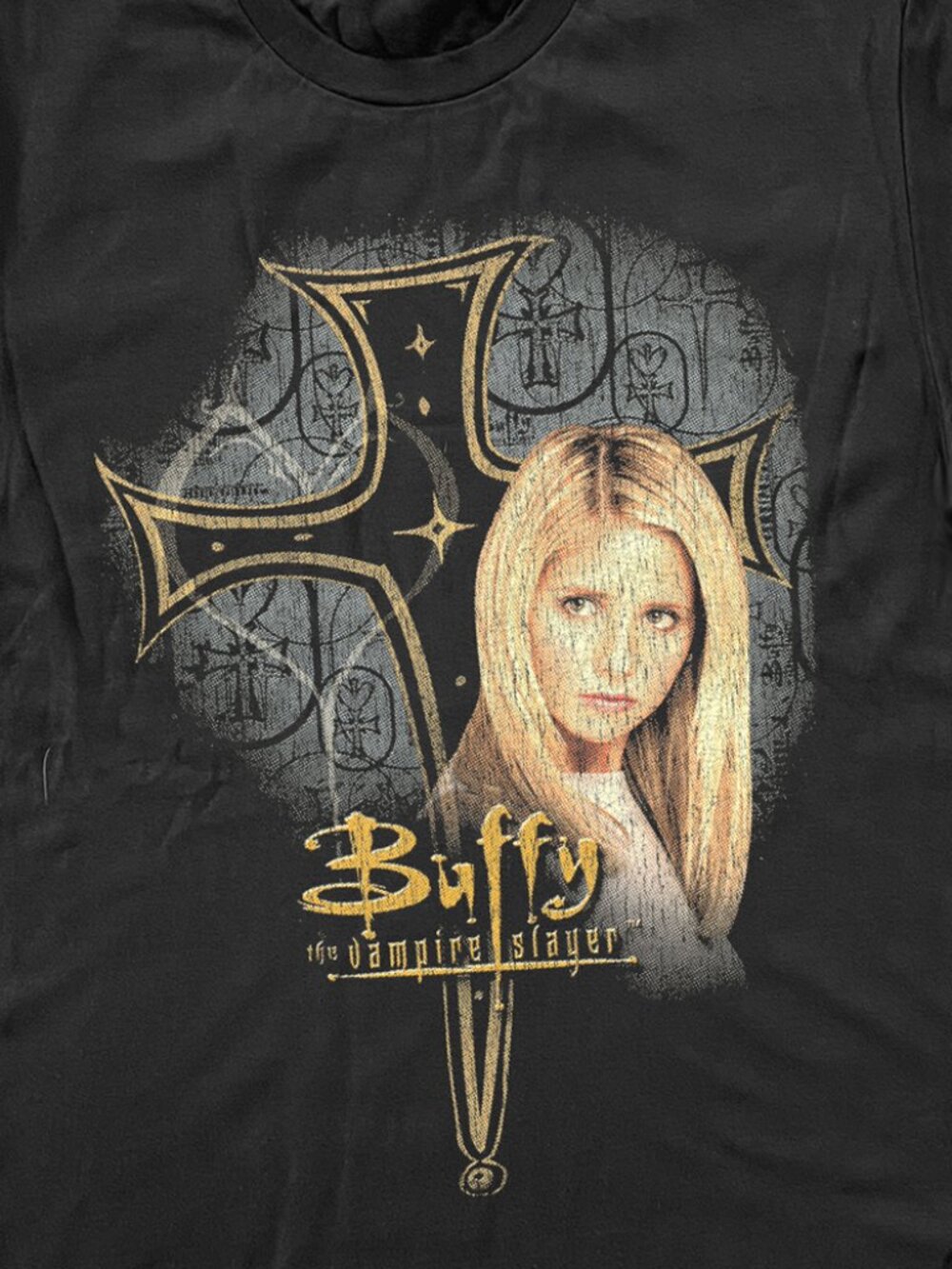 98 Buffy The Vampire Slayer Promo Black T-Shirt